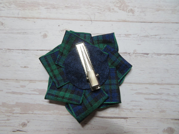 Black Watch Tartan Mini Steampunk Ruffle Hair Clip