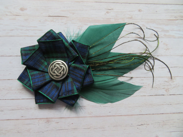Black Watch Tartan Celtic Hat Clip