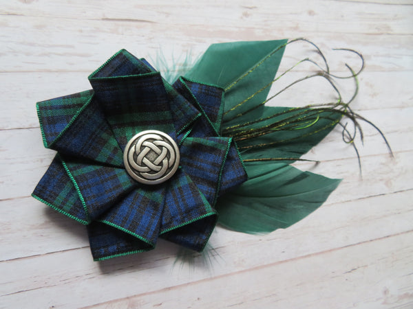 Black Watch Tartan Celtic Hat Clip