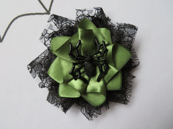 Black Lace Spider Edith Brooch/ Hair Clip