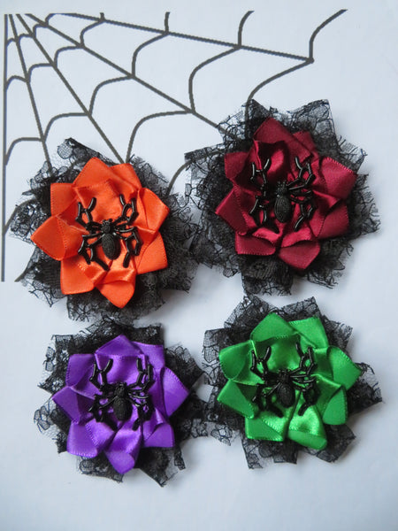 Black Lace Spider Edith Brooch/ Hair Clip