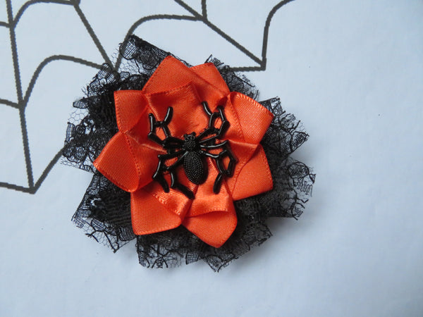 Black Lace Spider Edith Brooch/ Hair Clip