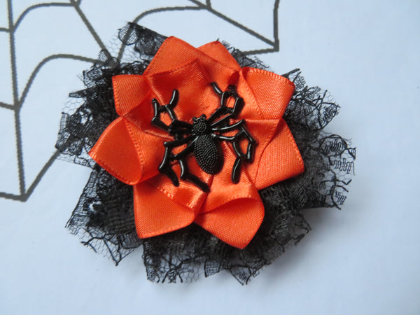 Black Lace Spider Edith Brooch/ Hair Clip