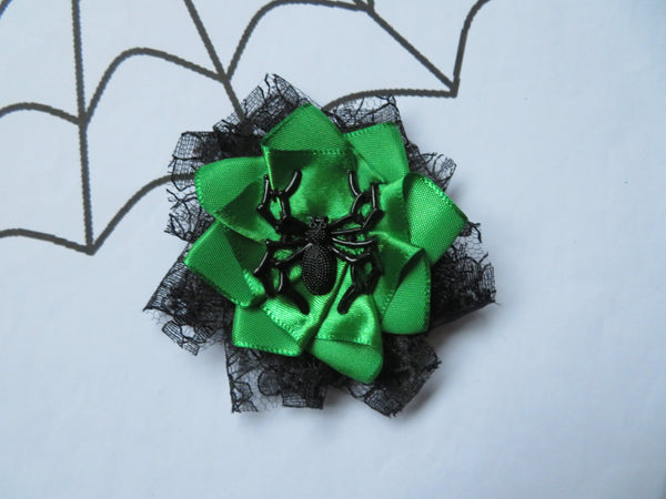 Black Lace Spider Edith Brooch/ Hair Clip