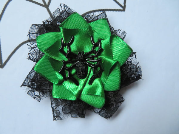 Black Lace Spider Edith Brooch/ Hair Clip