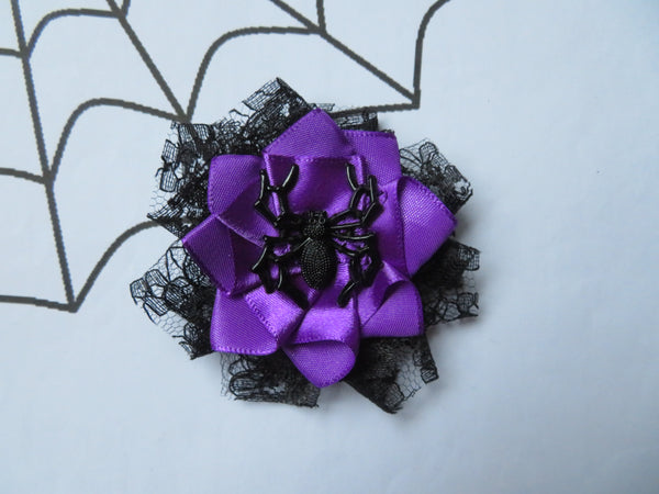 Black Lace Spider Edith Brooch/ Hair Clip