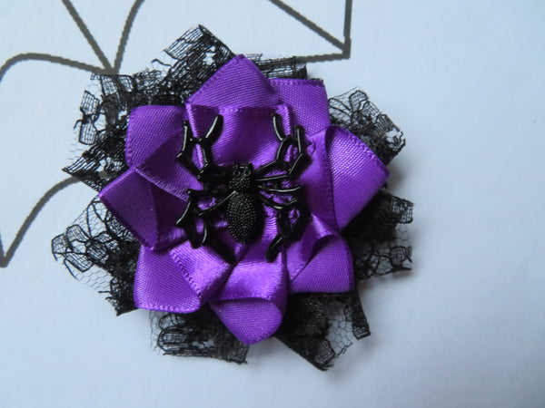 Black Lace Spider Edith Brooch/ Hair Clip