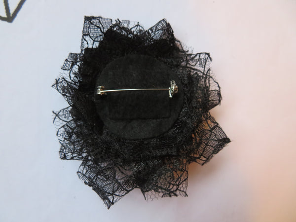 Black Lace Spider Edith Brooch/ Hair Clip