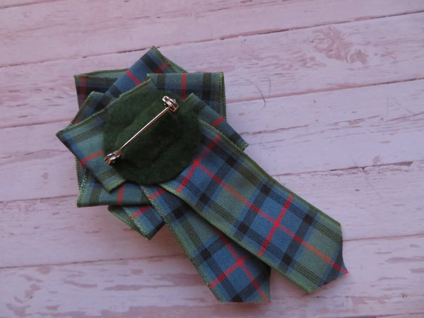 Flower of Scotland Crystal Tartan Ruffle Brooch