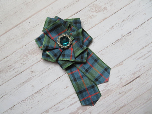 Flower of Scotland Crystal Tartan Ruffle Brooch