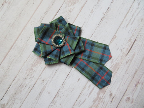 Flower of Scotland Crystal Tartan Ruffle Brooch