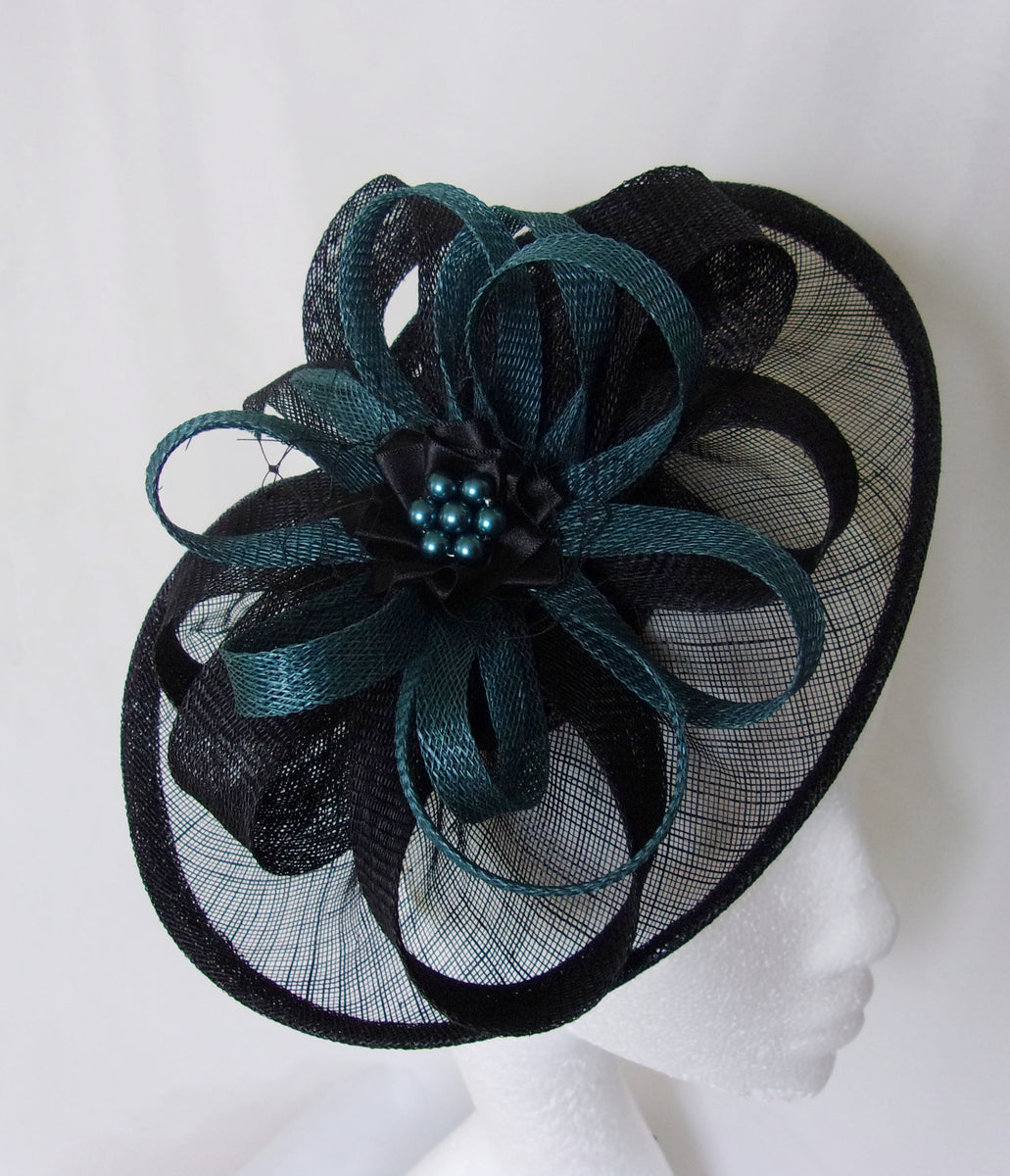 Teal fascinator hat on sale