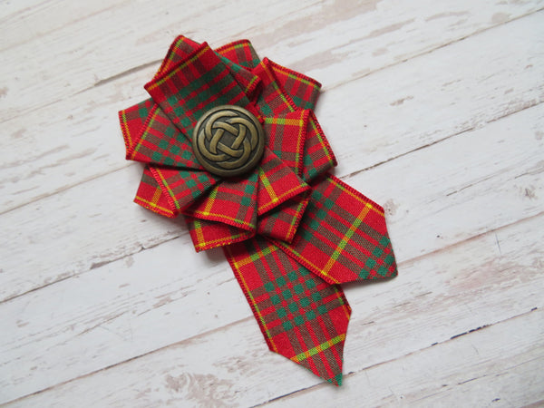 Cameron Tartan Ruffle Brooch