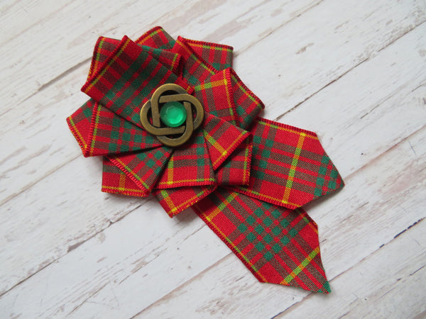 Cameron Tartan Ruffle Brooch