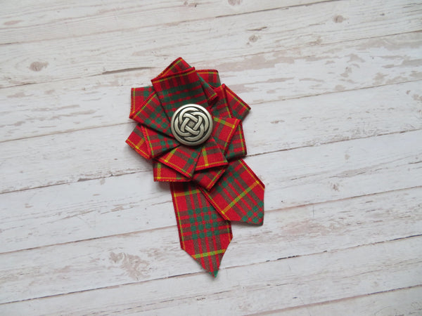 Cameron Tartan Ruffle Brooch