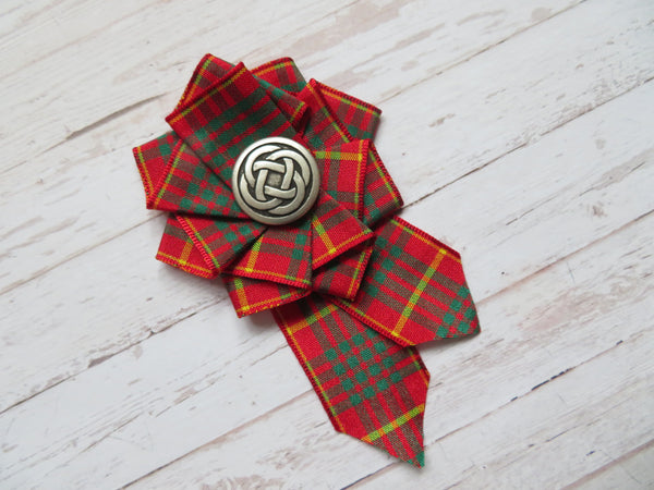Cameron Tartan Ruffle Brooch