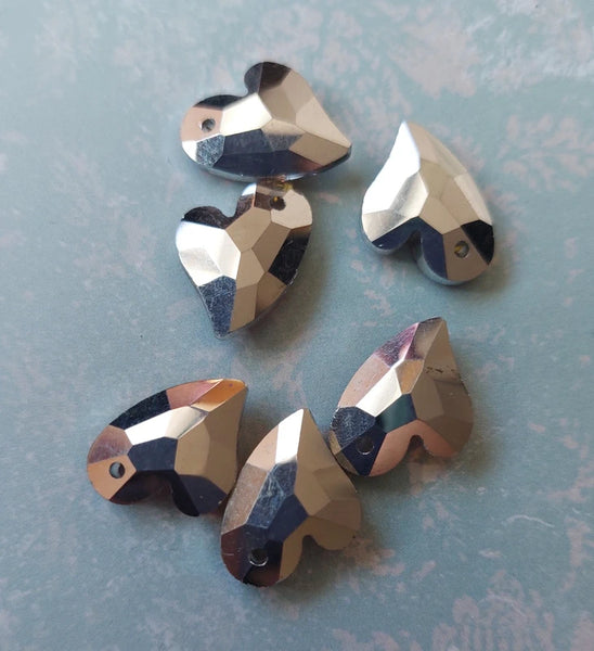 Bright Pink and Orange Ombre Crystal Heart