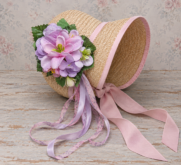 Candy Pink Lilac and Green Penny Blossom Cluster Hair Clip