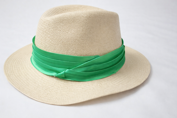 Emerald Green Satin Puggaree Hat Band