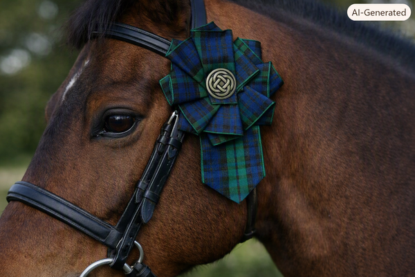 Large Black Watch Tartan Rosette