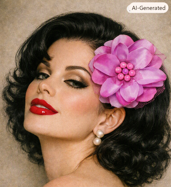 Pale Magenta Rose Penny Blossom Hair Clip