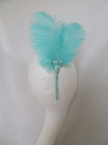 Aquamarine Blue Regency Ostrich Feather Sprig