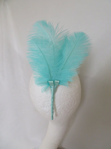 Aquamarine Blue Regency Ostrich Feather Sprig