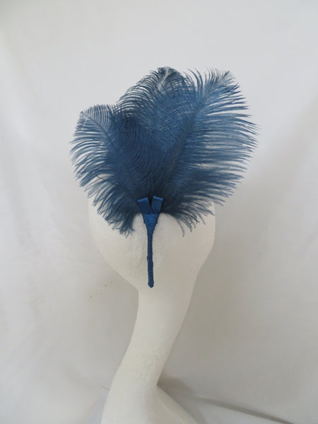 Prussian Navy Blue Regency Ostrich Feather Sprig