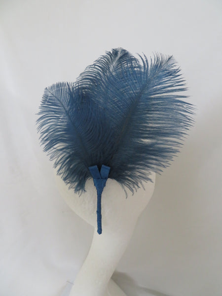Prussian Navy Blue Regency Ostrich Feather Sprig