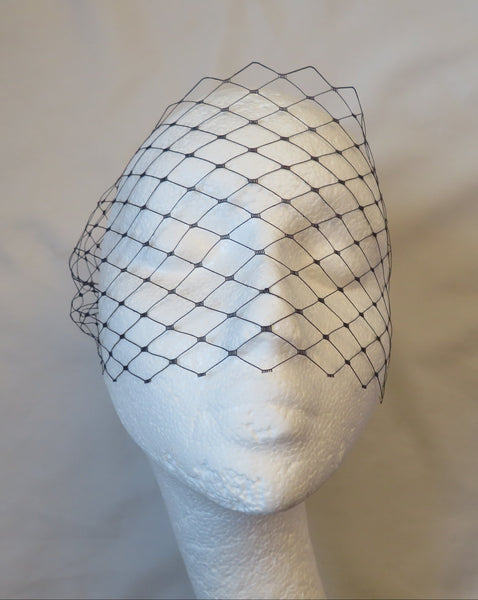 Navy Blue Narrow Merry Widow Veil