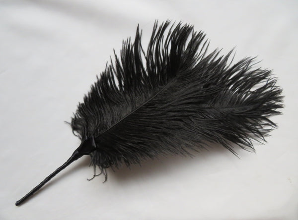 black ostrich feather hair decoration fascinator 