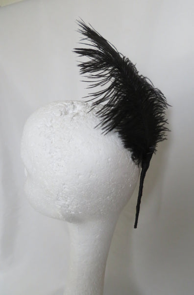 Black Regency Ostrich Feather Sprig