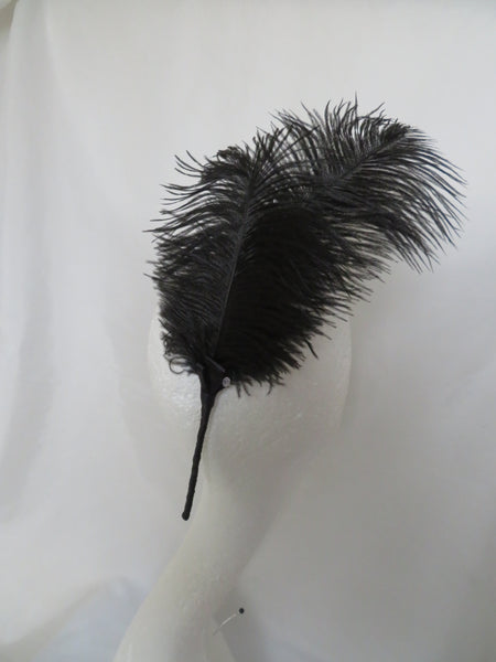 Black Regency Ostrich Feather Sprig