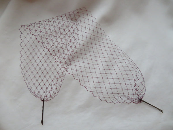 Dark Burgundy Narrow Veil