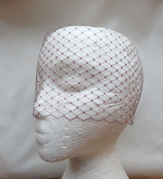 Dark Burgundy Narrow Veil