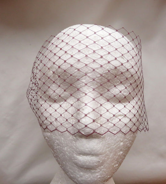 Dark Burgundy Narrow Veil