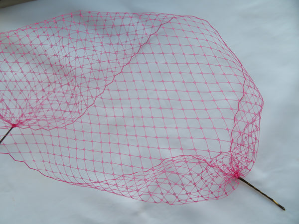 Cerise Pink Bandeau Veil