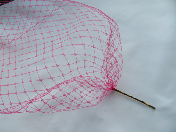 Cerise Pink Bandeau Veil