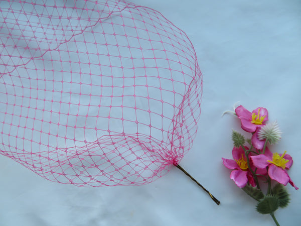 Cerise Pink Bandeau Veil