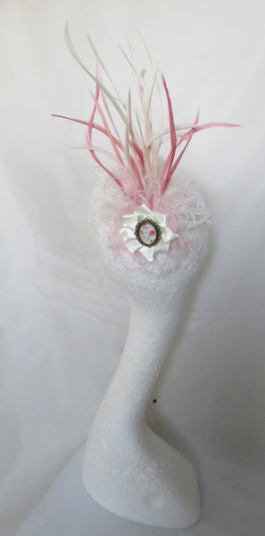 Ivory and Rose Pink Florence Regency Headpiece