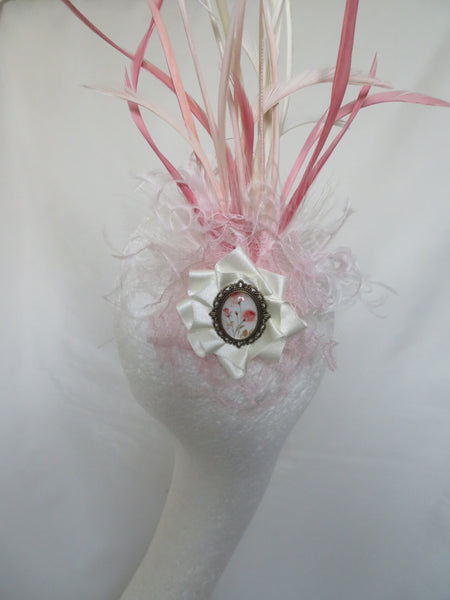 Ivory and Rose Pink Florence Regency Headpiece