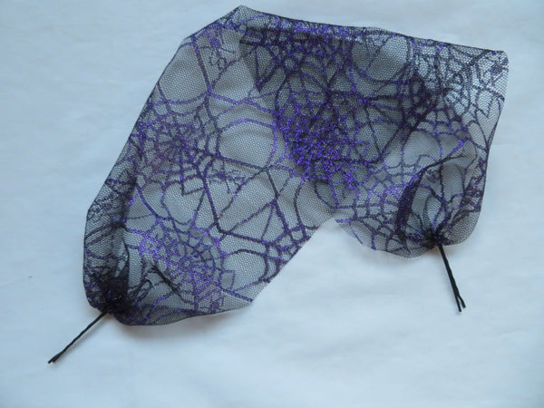 Black & Purple Cobweb Narrow Veil