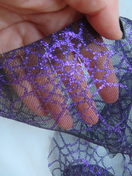 Black & Purple Cobweb Narrow Veil