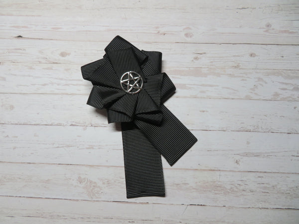 Black Pentagram Gothic Style Brooch