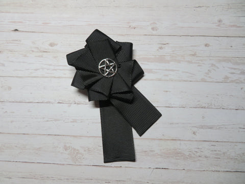 Black Pentagram Gothic Style Brooch