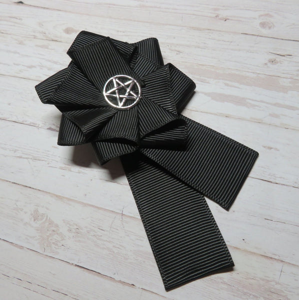 Black Pentagram Gothic Style Brooch