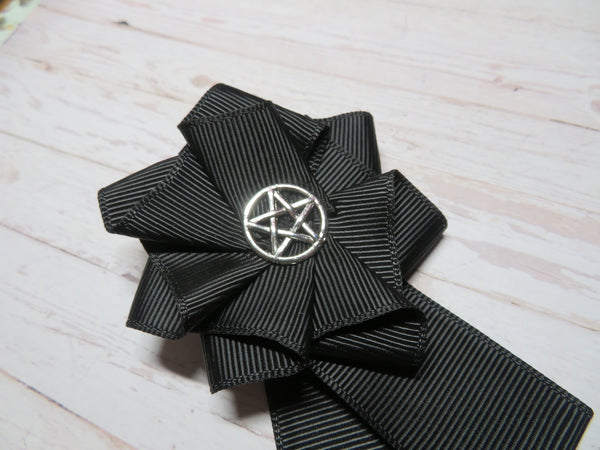 Black Pentagram Gothic Style Brooch