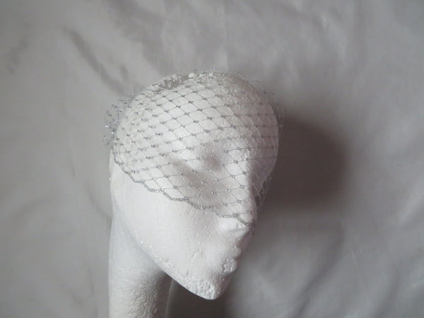 Metallic Silver Narrow Bandeau Eye Veil