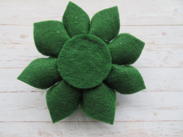 Holly Glitter Audrey Felt Flower Hair Clip or Brooch