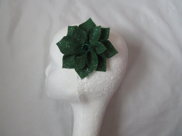 Holly Glitter Audrey Felt Flower Hair Clip or Brooch